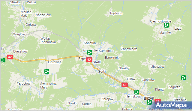 mapa Mroczków, Mroczków na mapie Targeo