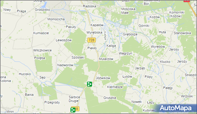 mapa Mularzów, Mularzów na mapie Targeo