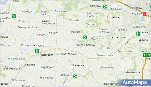 mapa Mychów-Kolonia, Mychów-Kolonia na mapie Targeo