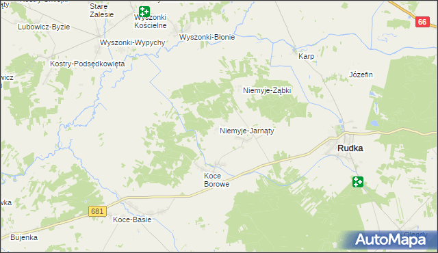 mapa Niemyje-Jarnąty, Niemyje-Jarnąty na mapie Targeo