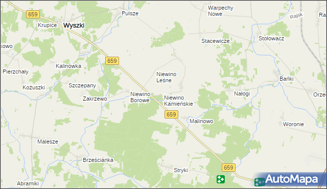 mapa Niewino Kamieńskie, Niewino Kamieńskie na mapie Targeo