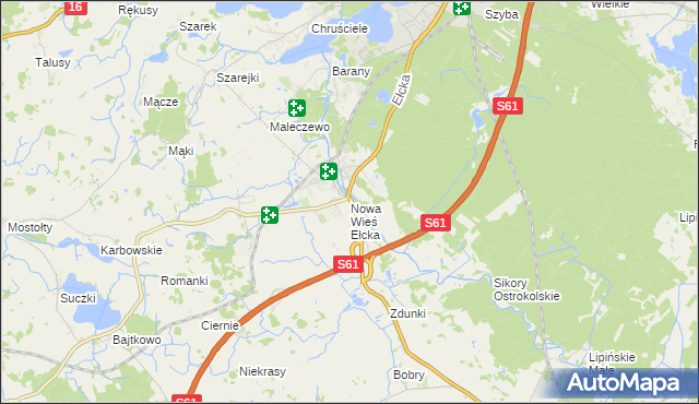 mapa Nowa Wieś Ełcka, Nowa Wieś Ełcka na mapie Targeo