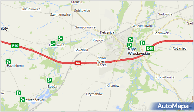 mapa Nowa Wieś Kącka, Nowa Wieś Kącka na mapie Targeo