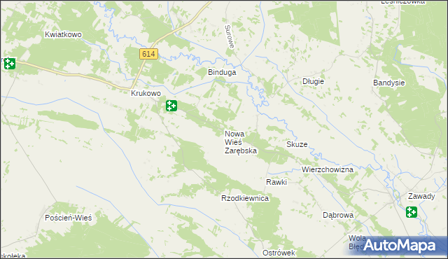 mapa Nowa Wieś Zarębska, Nowa Wieś Zarębska na mapie Targeo