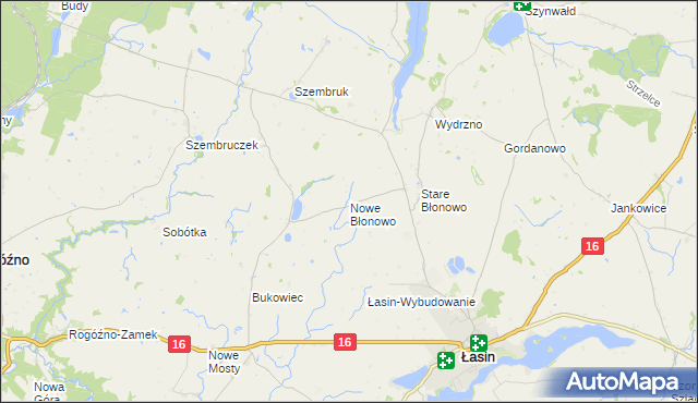 mapa Nowe Błonowo, Nowe Błonowo na mapie Targeo