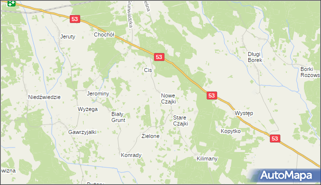 mapa Nowe Czajki, Nowe Czajki na mapie Targeo