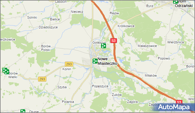 mapa Nowe Miasteczko, Nowe Miasteczko na mapie Targeo