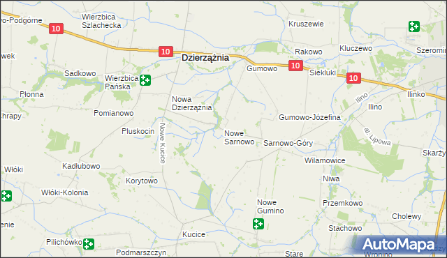 mapa Nowe Sarnowo, Nowe Sarnowo na mapie Targeo