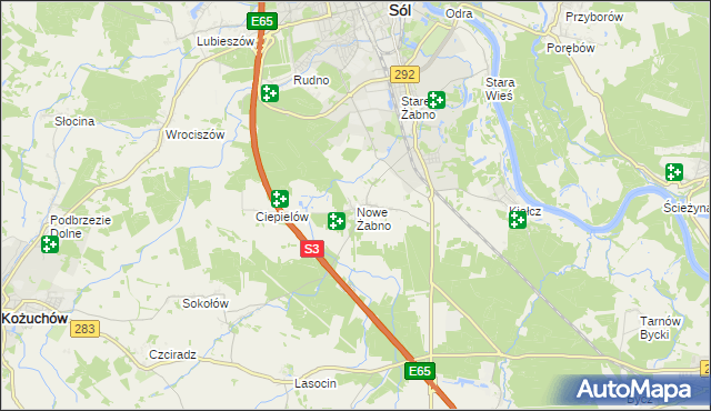 mapa Nowe Żabno, Nowe Żabno na mapie Targeo