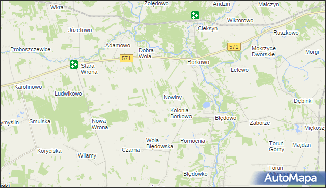 mapa Nowiny gmina Nasielsk, Nowiny gmina Nasielsk na mapie Targeo