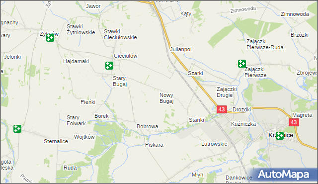 mapa Nowy Bugaj, Nowy Bugaj na mapie Targeo