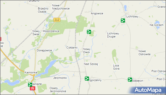 mapa Nowy Dwór gmina Chojnice, Nowy Dwór gmina Chojnice na mapie Targeo