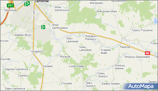 mapa Nowy Laskowiec, Nowy Laskowiec na mapie Targeo