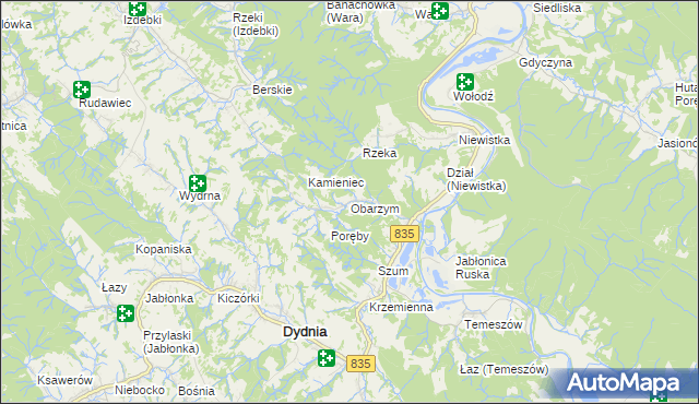 mapa Obarzym, Obarzym na mapie Targeo