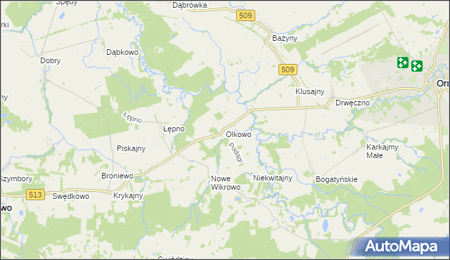 mapa Olkowo, Olkowo na mapie Targeo