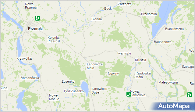 mapa Olszanka gmina Przerośl, Olszanka gmina Przerośl na mapie Targeo