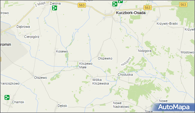 mapa Olszewko gmina Kuczbork-Osada, Olszewko gmina Kuczbork-Osada na mapie Targeo