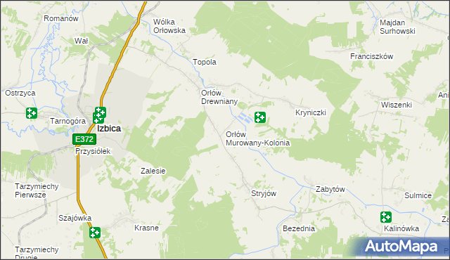 mapa Orłów Murowany-Kolonia, Orłów Murowany-Kolonia na mapie Targeo