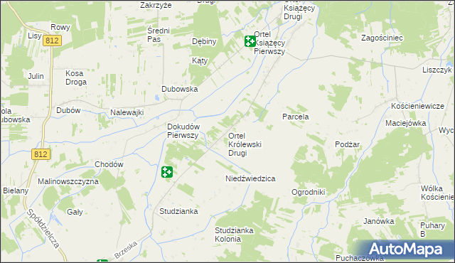 mapa Ortel Królewski Drugi, Ortel Królewski Drugi na mapie Targeo