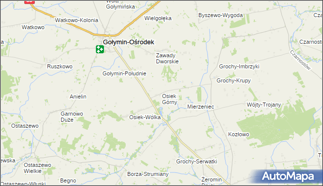 mapa Osiek Górny, Osiek Górny na mapie Targeo
