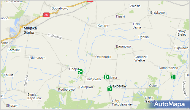 mapa Ostrobudki, Ostrobudki na mapie Targeo