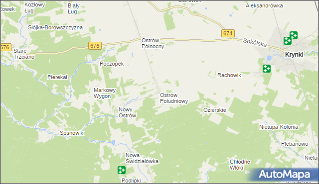 mapa Ostrów Południowy, Ostrów Południowy na mapie Targeo