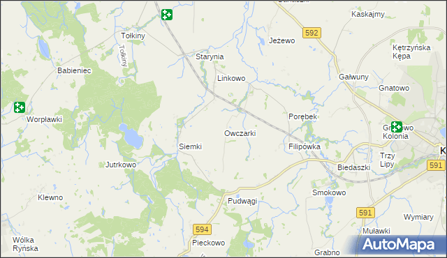 mapa Owczarki gmina Kętrzyn, Owczarki gmina Kętrzyn na mapie Targeo
