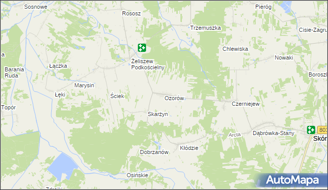 mapa Ozorów, Ozorów na mapie Targeo