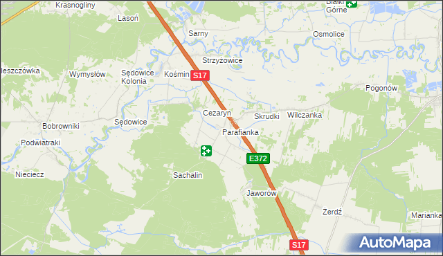 mapa Parafianka, Parafianka na mapie Targeo