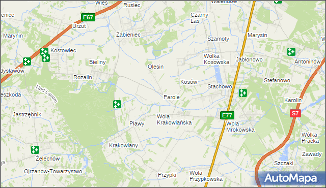 mapa Parole, Parole na mapie Targeo