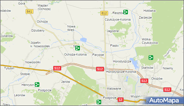 mapa Parypse, Parypse na mapie Targeo