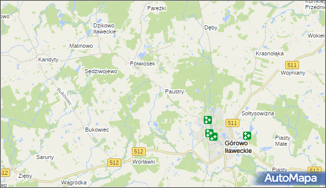 mapa Paustry Osada, Paustry Osada na mapie Targeo