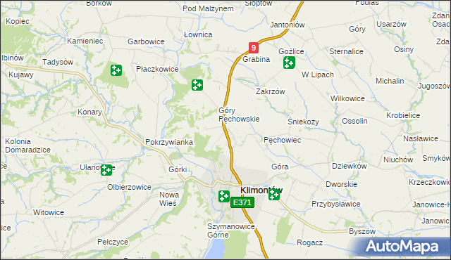mapa Pęchów, Pęchów na mapie Targeo