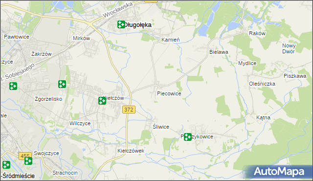 mapa Piecowice, Piecowice na mapie Targeo