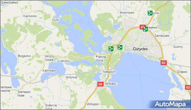 mapa Piękna Góra, Piękna Góra na mapie Targeo