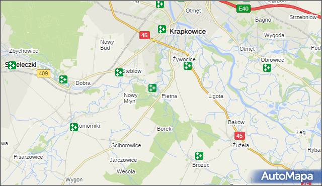 mapa Pietna, Pietna na mapie Targeo