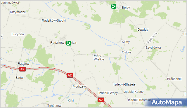 mapa Pióry Wielkie, Pióry Wielkie na mapie Targeo