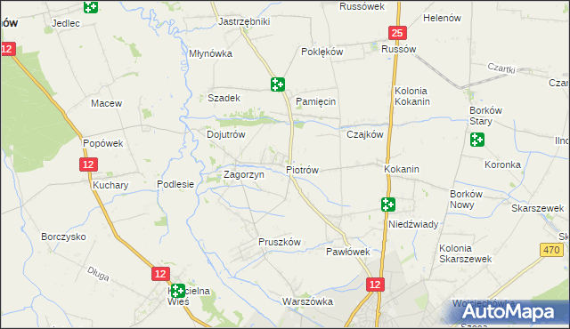 mapa Piotrów gmina Blizanów, Piotrów gmina Blizanów na mapie Targeo
