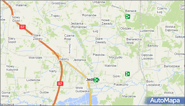 mapa Płasków, Płasków na mapie Targeo