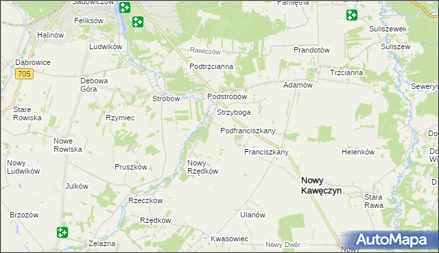 mapa Podfranciszkany, Podfranciszkany na mapie Targeo