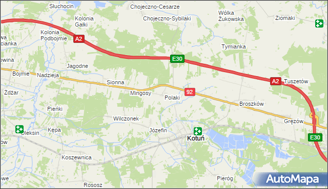 mapa Polaki, Polaki na mapie Targeo