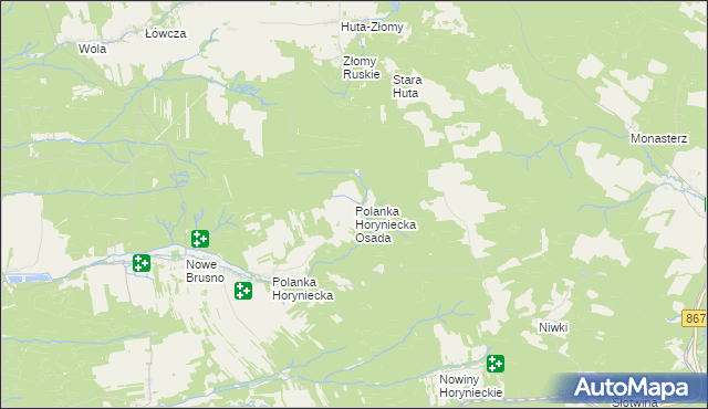 mapa Polanka Horyniecka Osada, Polanka Horyniecka Osada na mapie Targeo