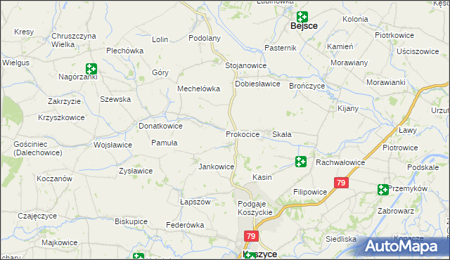 mapa Prokocice, Prokocice na mapie Targeo
