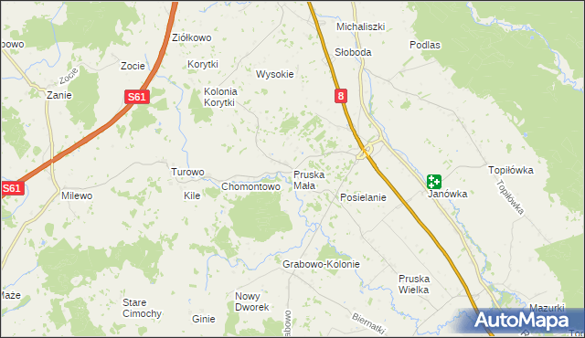 mapa Pruska Mała, Pruska Mała na mapie Targeo
