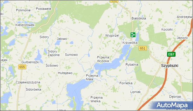 mapa Przejma Wysoka, Przejma Wysoka na mapie Targeo