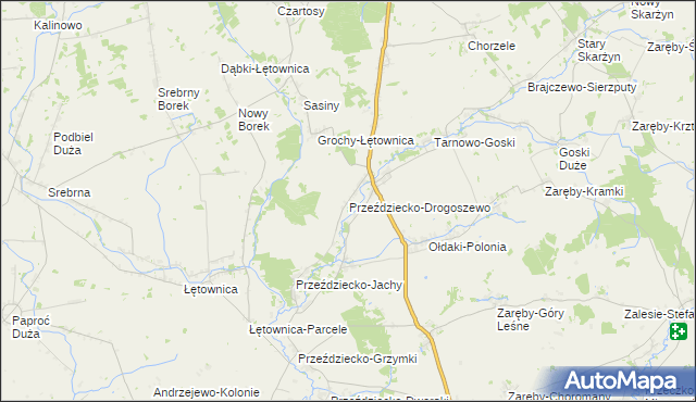 mapa Przeździecko-Drogoszewo, Przeździecko-Drogoszewo na mapie Targeo