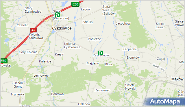 mapa Pszczonów, Pszczonów na mapie Targeo