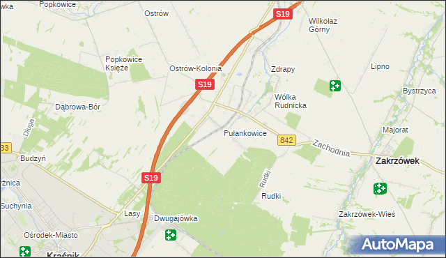 mapa Pułankowice, Pułankowice na mapie Targeo