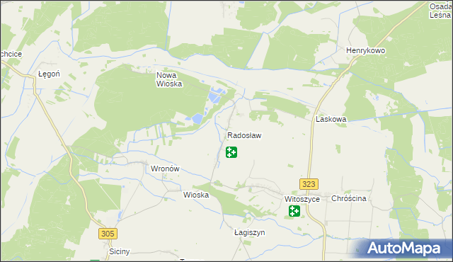 mapa Radosław gmina Góra, Radosław gmina Góra na mapie Targeo