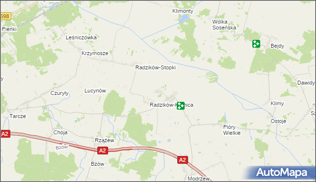 mapa Radzików-Oczki, Radzików-Oczki na mapie Targeo